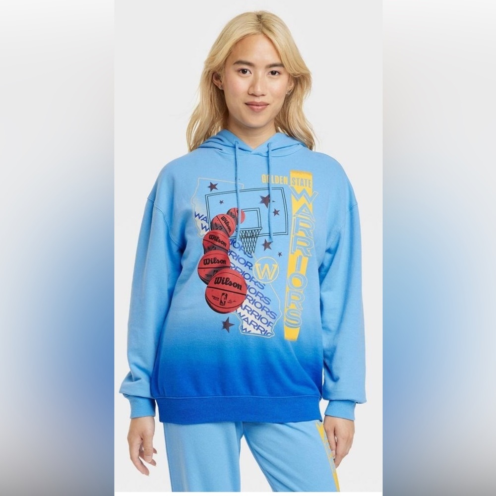 L/G NBA Women's Warriors Graphic blue Hoodie